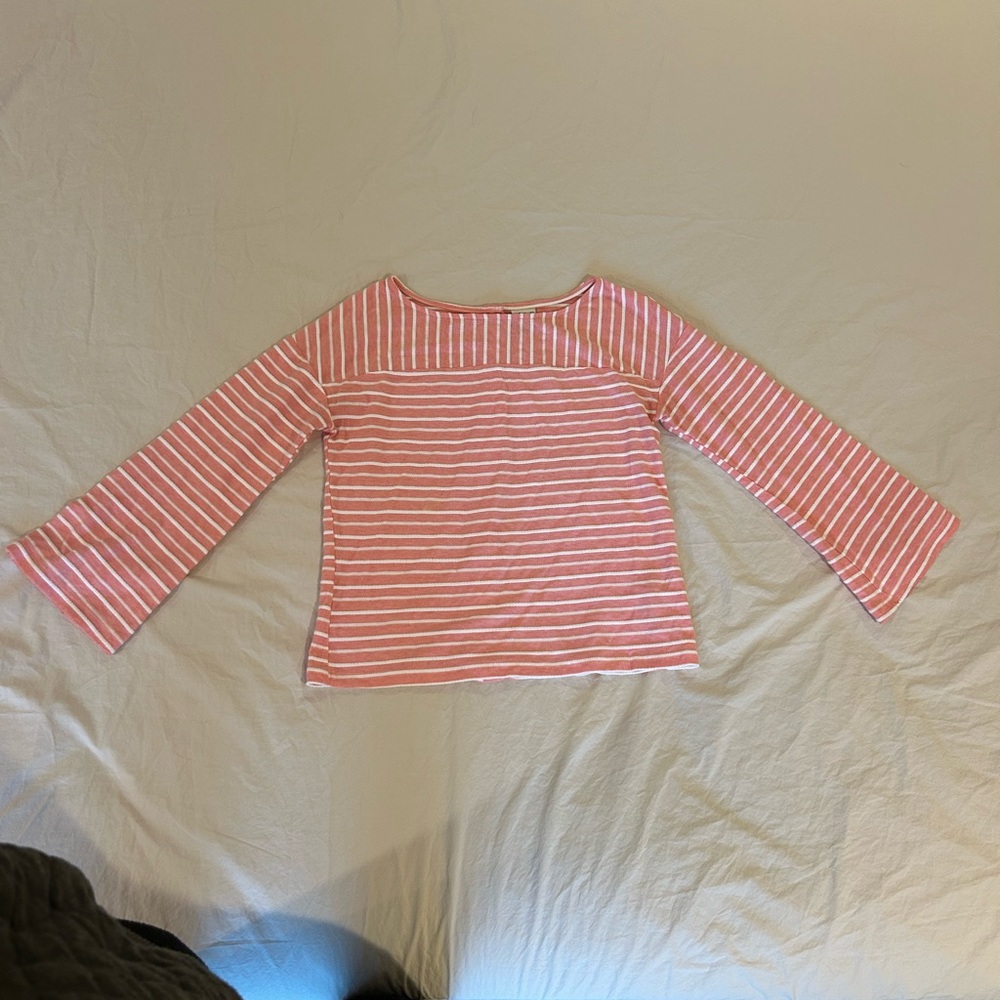 Striped Pink button back Women's Tunic Top